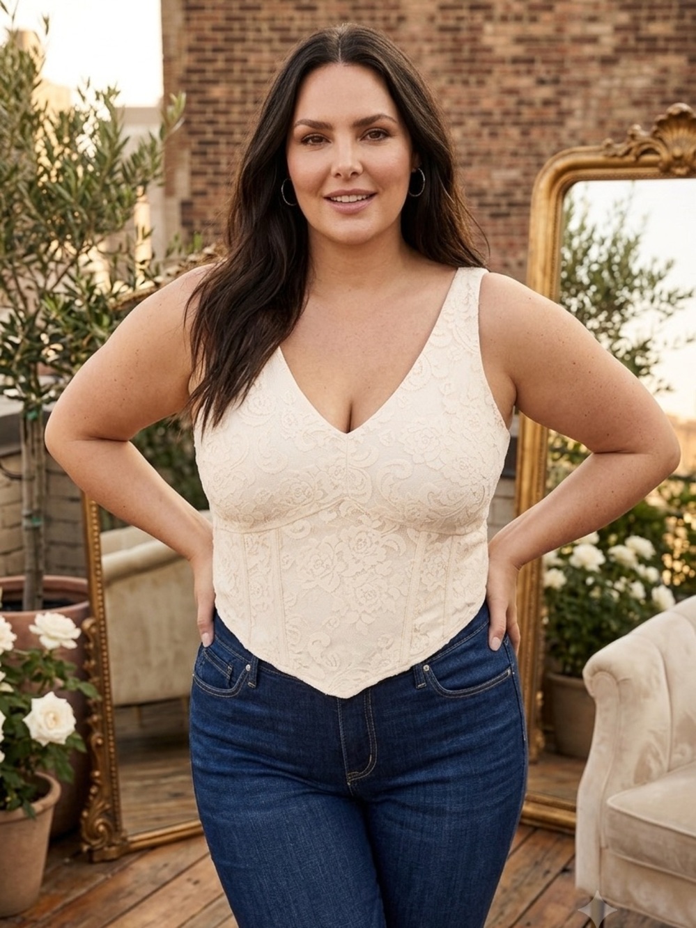NWT Torrid Lace Corset Crop Top in Dew Size 3X